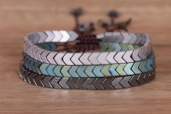 Beaded Stone & Hematite Bracelets