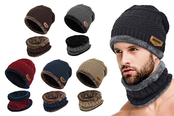 Ultra-Soft 2Pc Fleece-Lined Beanie/Neck Warmers
