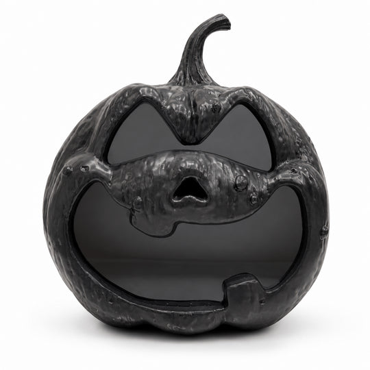 10.9-Inch Black Pumpkin LED Infinity Mirror Halloween Decor