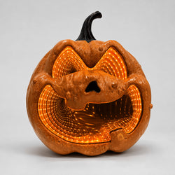 10.9 Inch Orange Pumpkin LED Infinity Mirror thumbnail 1