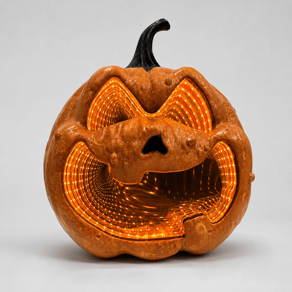 10.9 Inch Orange Pumpkin LED Infinity Mirror