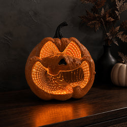 10.9 Inch Orange Pumpkin LED Infinity Mirror thumbnail 4