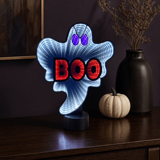13-Inch Ghost With “BOO” Sign LED Infinity Light