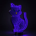 13" LED Black Cat Infinity Light – Purple Halloween Decor