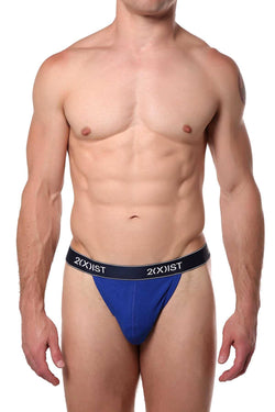 2(X)IST Surf-The-Web Blue Essential Cotton Y-Back Thong thumbnail 2
