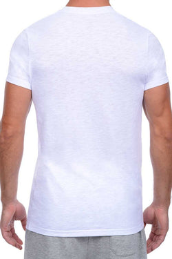 2(X)IST White/Orange-Horizon Printed Slub Crew Neck Tee thumbnail 2
