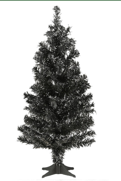 24" Black Tinsel Tree