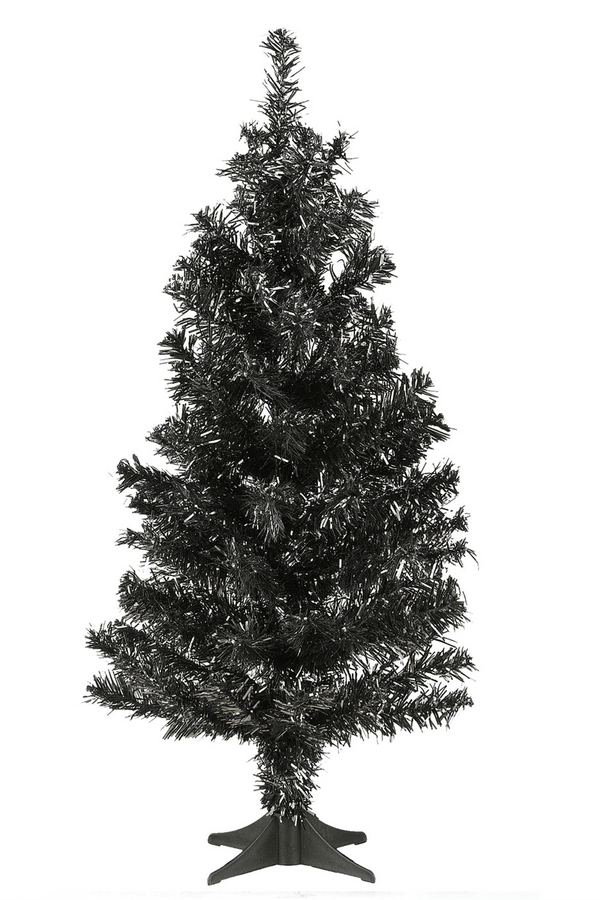 24" Black Tinsel Tree