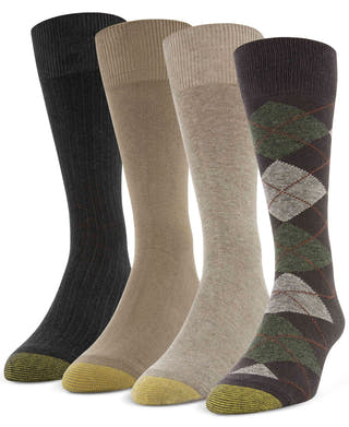 4-Pack Casual Argyle Crew Socks
