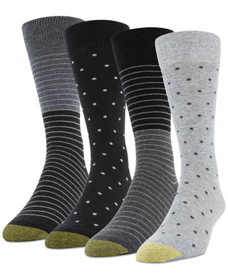 4-Pack Casual Dot Stripe Crew Socks