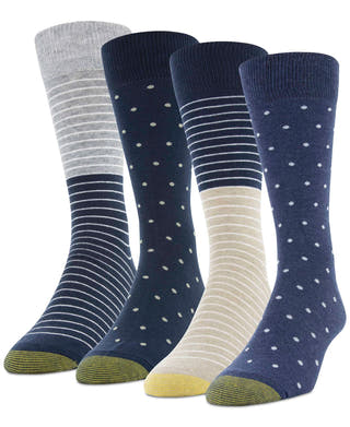 4-Pack Casual Dot Stripe Crew Socks