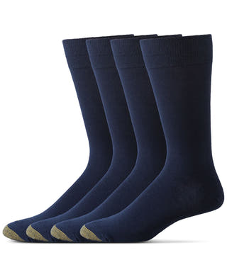 4-Pack Dress Flat Knit Crew Socks