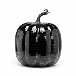 7.75-Inch Black Disco Pumpkin Tabletop Decor thumbnail 1