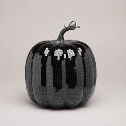 7.75-Inch Black Disco Pumpkin Tabletop Decor thumbnail 2