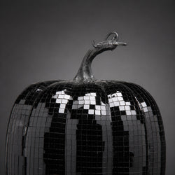 7.75-Inch Black Disco Pumpkin Tabletop Decor thumbnail 3