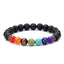 7-Chakra Black Lava-Stone Healing Bracelet