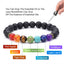 7-Chakra Black Lava-Stone Healing Bracelet