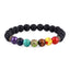 7-Chakra Black Lava-Stone Healing Bracelet