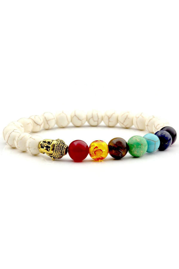 7-Chakra White-Turquoise Purifying/Healing Bracelet