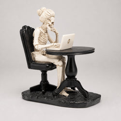 9.5-Inch Skeleton with Computer Tabletop Decor thumbnail 1