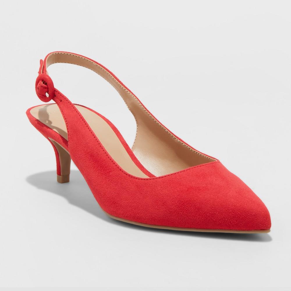 A New Day Women's Meghan Wide Width Kitten Heel Pumps Red
