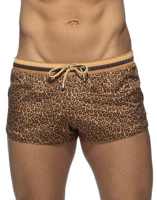 Addicted Leopard Stripes Swim Short