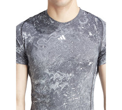 Adidas Tech - Fit Moisture - Wicking Swirl Compression T - Shirt - Black Multi thumbnail 2