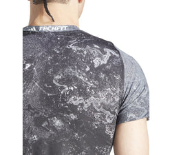 Adidas Tech - Fit Moisture - Wicking Swirl Compression T - Shirt - Black Multi thumbnail 3