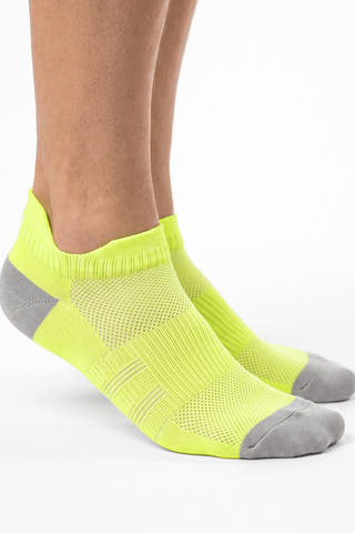 AirFlex Neon Yellow Mesh No-Show Performance Socks