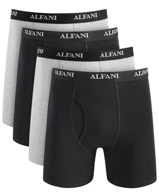 Alfani 4-Pk. Moisture-Wicking Cotton Boxer Briefs
