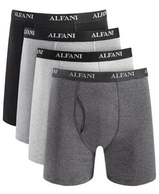 Alfani 4-Pk. Moisture-Wicking Cotton Boxer Briefs