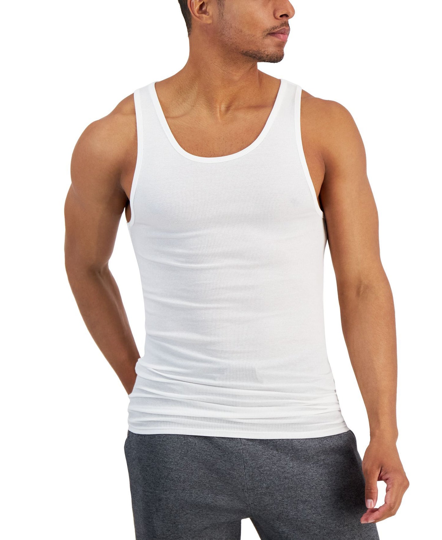 Alfani 4-Pk. Regular-Fit Solid Tanks