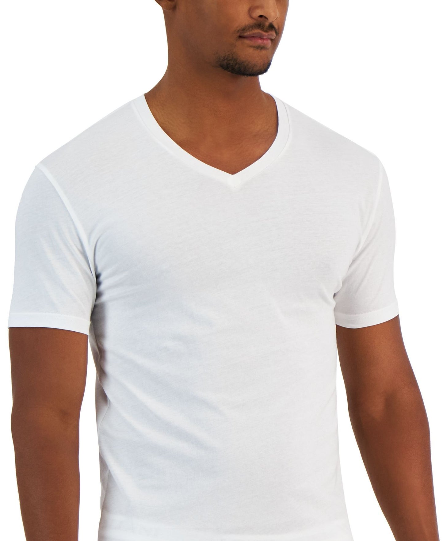 Alfani 4-Pk. Slim-Fit Solid V-Neck Cotton Undershirts
