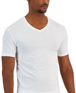 Alfani 4-Pk. Slim-Fit Solid V-Neck Cotton Undershirts thumbnail 2