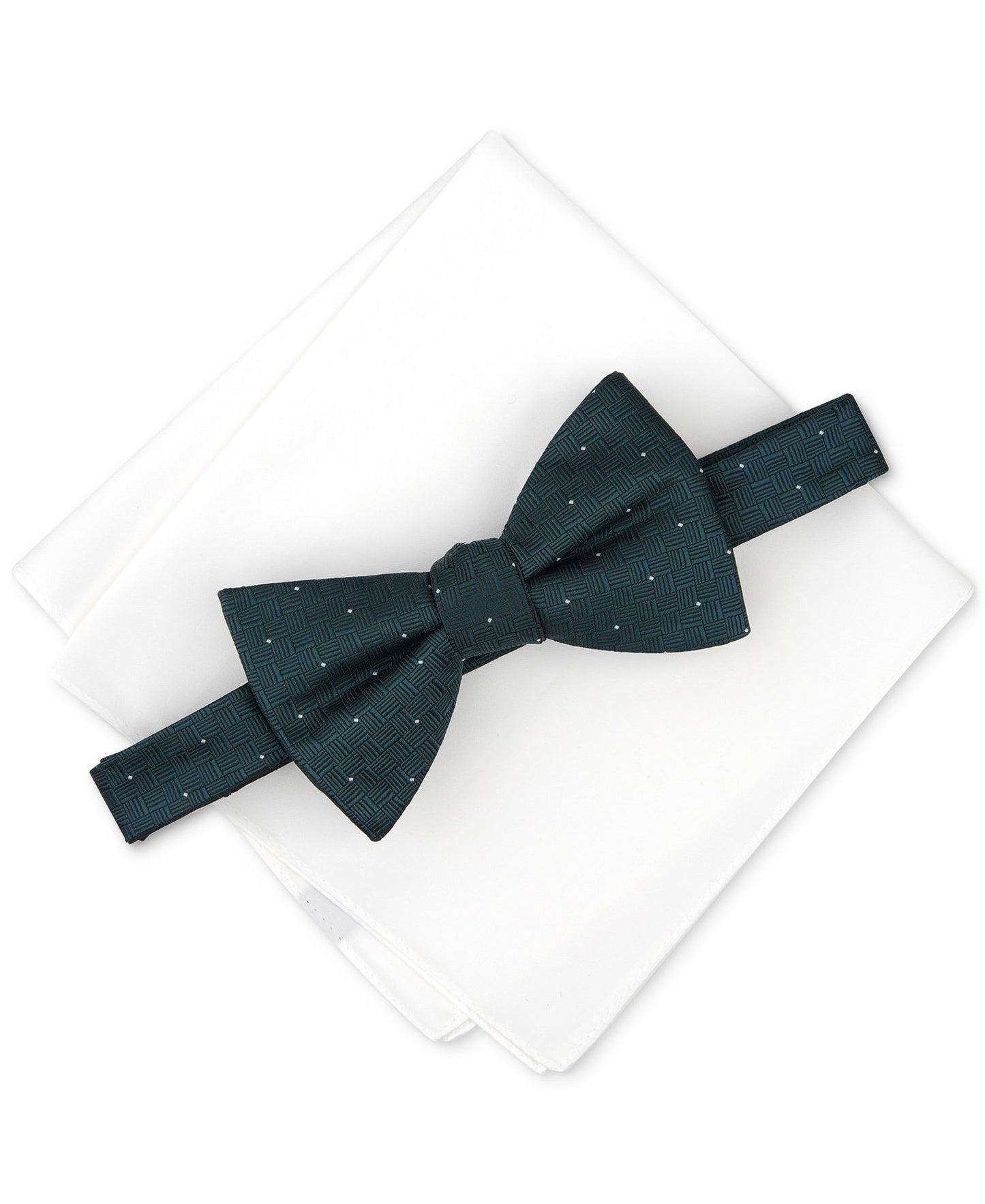 Alfani Brookes Dot-Pattern Bow Tie & Solid Pocket Square Set
