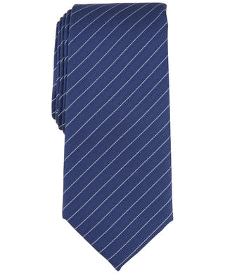 Alfani Classic Fit Tie Necktie One Size Navy Blue Striped