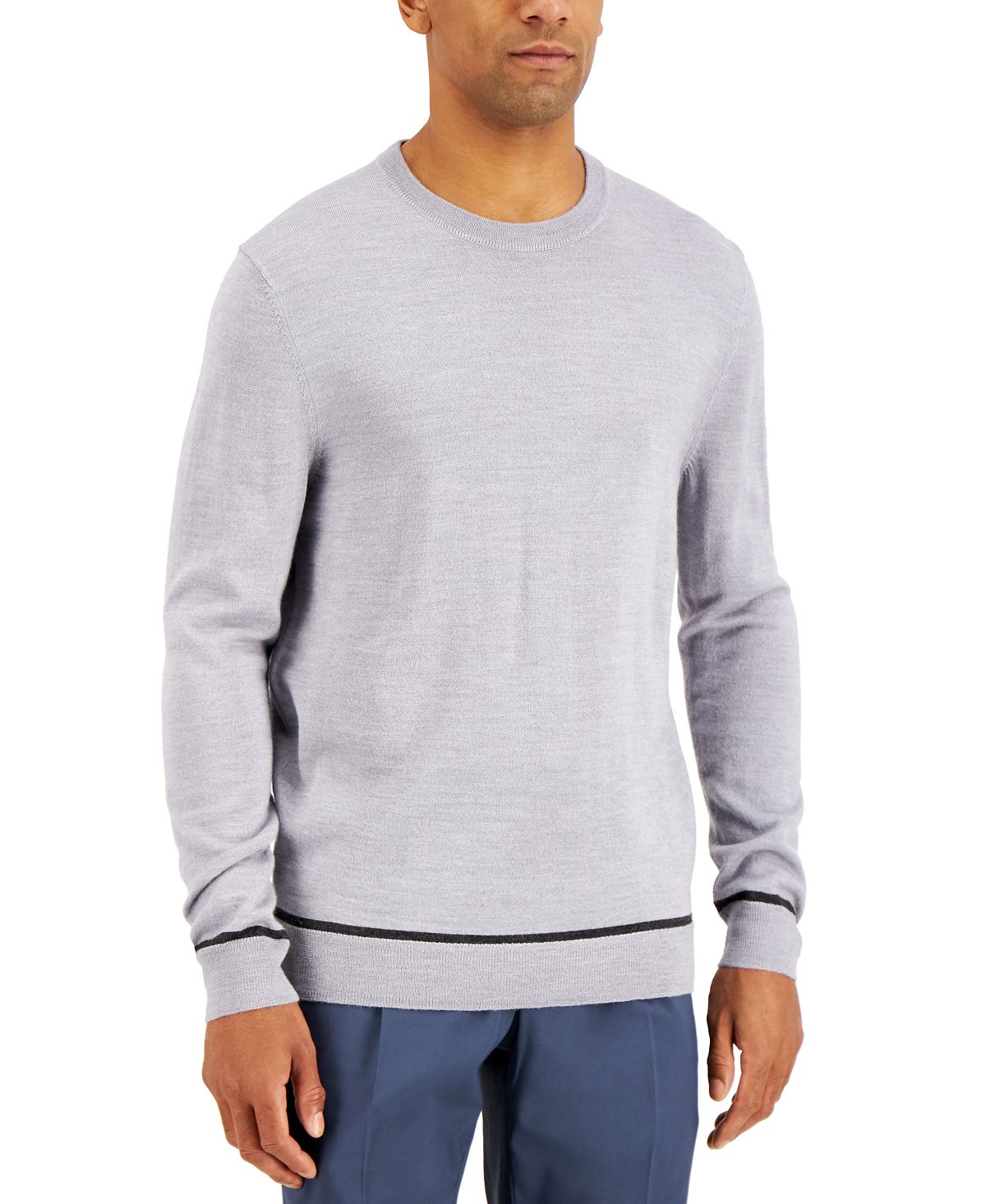 Alfani Crewneck Sweater Light Grey