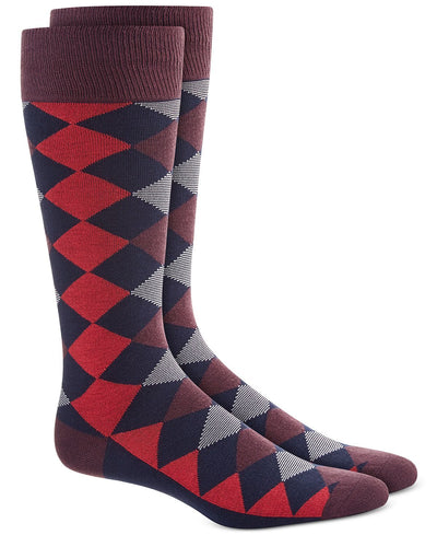 Alfani Diamond Striped Argyle Socks Blue