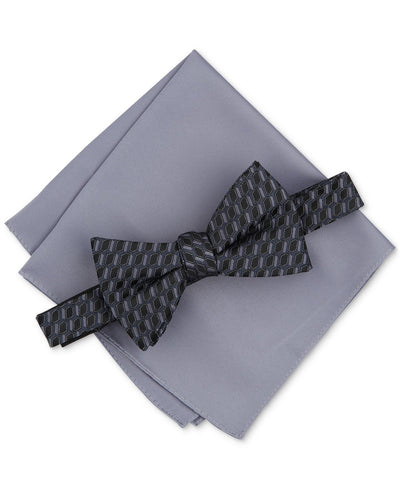 Alfani Empire Geo-Print Bow Tie & Pocket Square Set