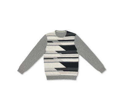 Alfani Geometric Pattern Cotton Sweater Casual Grey