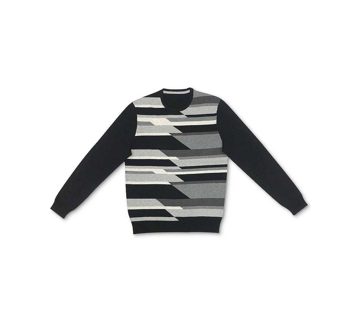 Alfani Geometric Pattern Cotton Sweater Deep Black