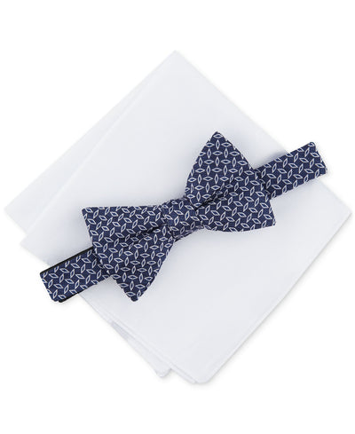 Alfani Holland Textured Bow Tie & Pocket Square Set