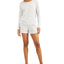 Alfani Long-sleeve Top & Shorts Pajama Set Grey Heath