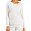 Alfani Long-sleeve Top & Shorts Pajama Set Grey Heath