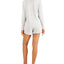 Alfani Long-sleeve Top & Shorts Pajama Set Grey Heath