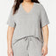 Alfani PLUS Ribbed Knit Top in Grey Heather