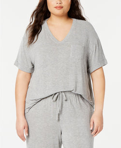 Alfani PLUS Ribbed Knit Top in Grey Heather thumbnail 2