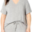 Alfani PLUS Ribbed Knit Top in Grey Heather