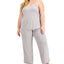Alfani Plus Knit Tank Top Pajama Set Heather Grey