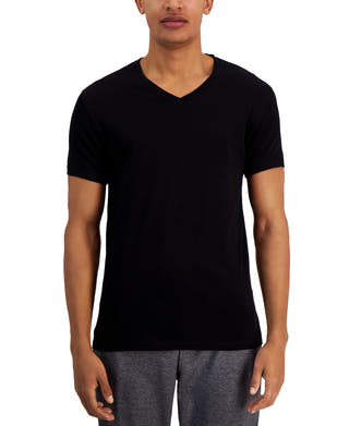 Alfani Regular-Fit V-Neck Solid Undershirts Pack of 4
